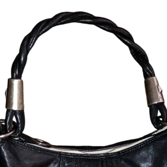 Rare Y2K XL Y2K Betsey Johnson Black Leather Studded "Strap Tease" Shoul… - Picture 2 of 15